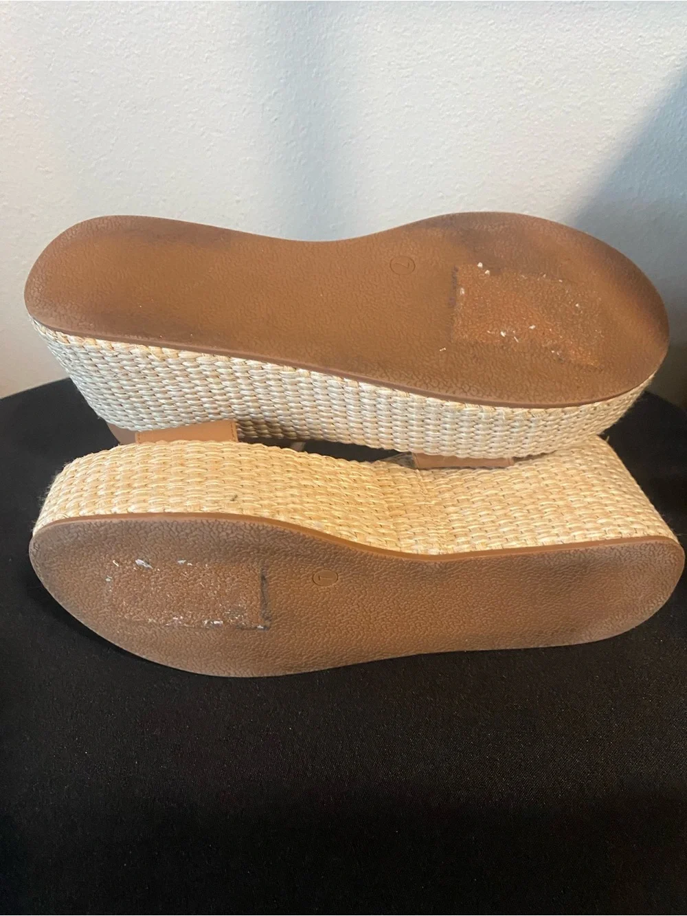 DV Tan Woven Platform Espadrille Sandals with Ankle Straps